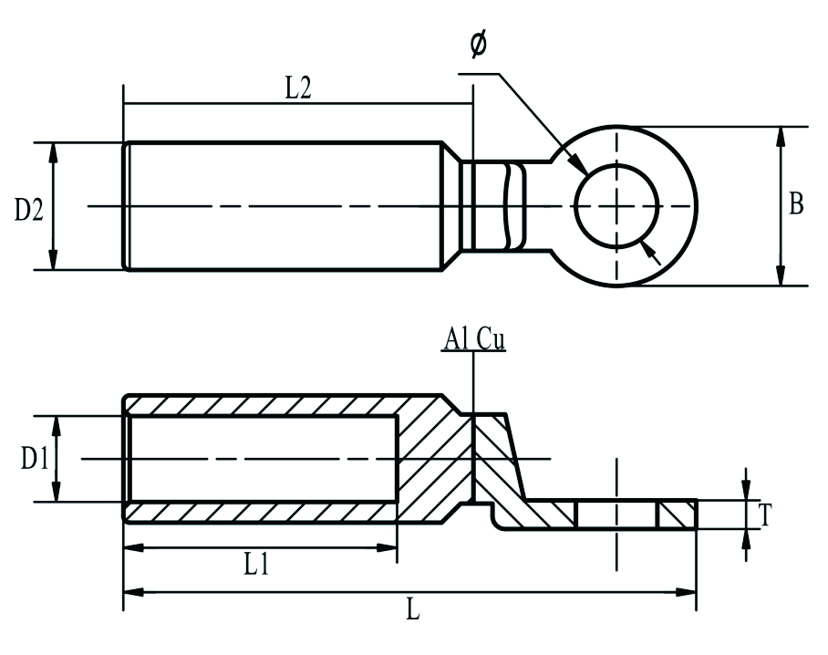 Terminales Bimetálicas DTL-2-S